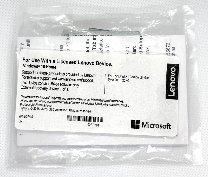 New Lenovo Windows 10 Factory Recovery USB Key - For Thinkpad X1 Carbon 8th Gen gallery