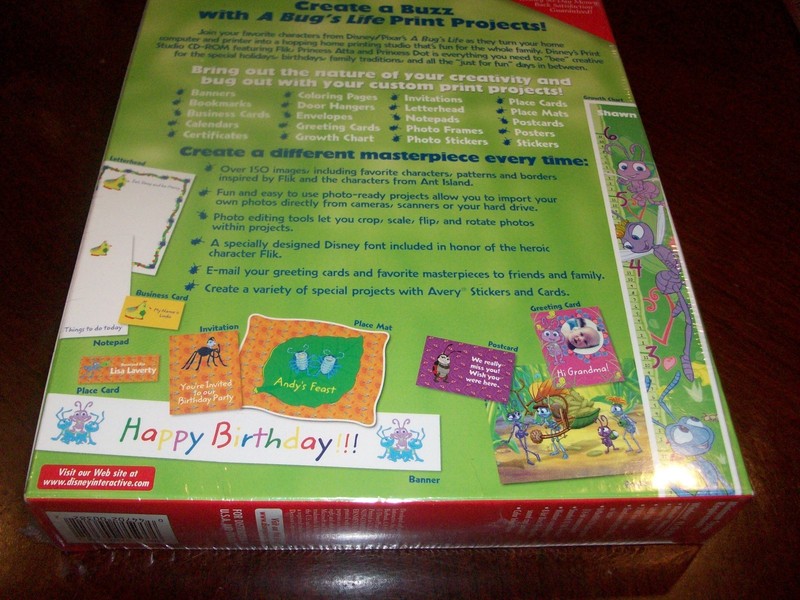 Disney's Pixar A Bug's Life Print Studio CD ROM WIN 95 NEW In Sealed Box gallery