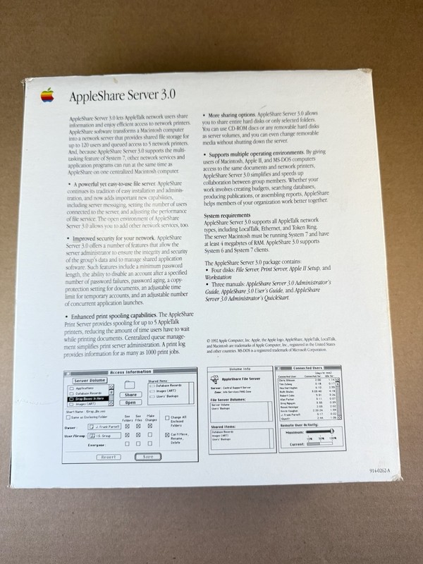 AppleShare Server 3.0 Complete Boxed Set + Update Kit Disks Manuals Macintosh gallery