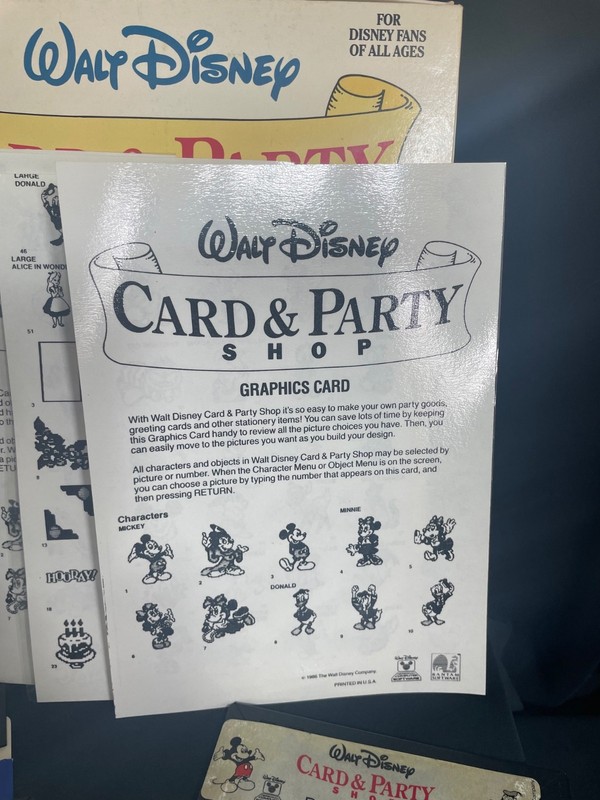 Walt Disney Card & Party Shop by Bantam Software for Apple II+,IIe,IIc,IIgs 1986 gallery