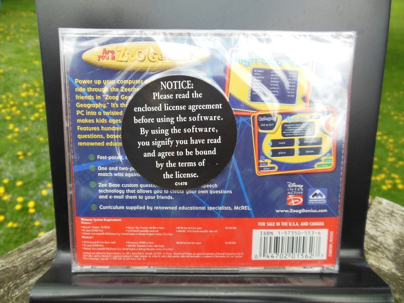 Zoog Genius CD-ROM learning disc NIP new unused 2001 ages 9-12 multiple subjects gallery