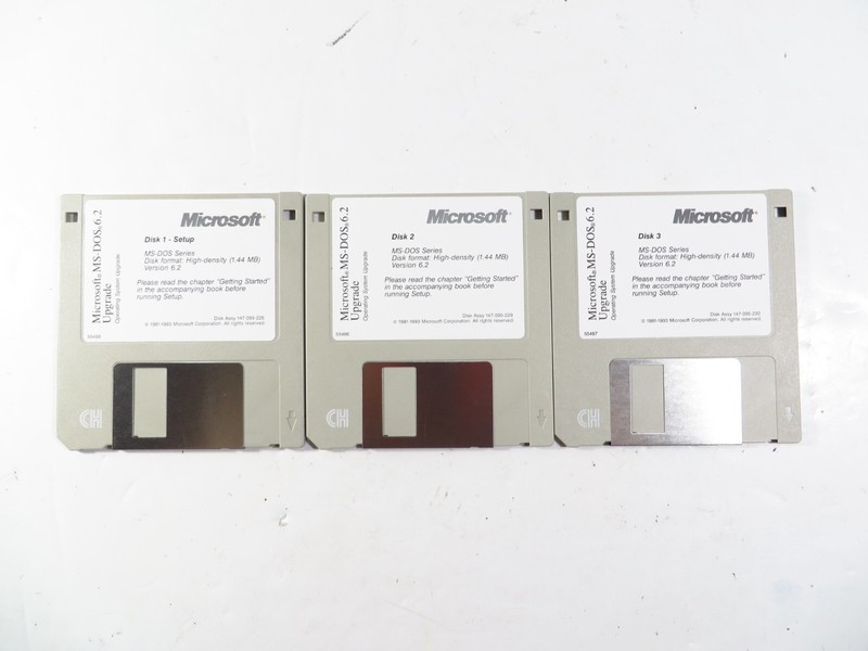 Microsoft Windows MS-Dos 6.2 OS Upgrade on 3.5" Disk Software, FREE 2-3 Day Ship