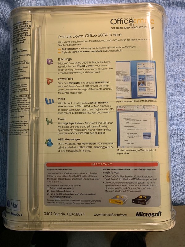 Microsoft Office Mac Student and Teacher 2004 (Retail) (1 User/s) - Full Version gallery