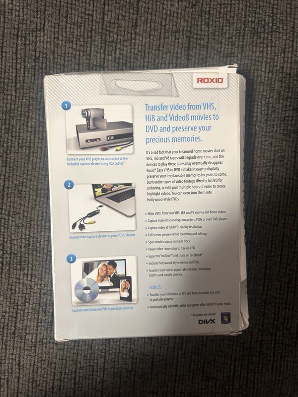 Roxio Easy VHS to DVD 3 Convert Old Home Movies VHS Tapes To DVD New Damaged Box gallery