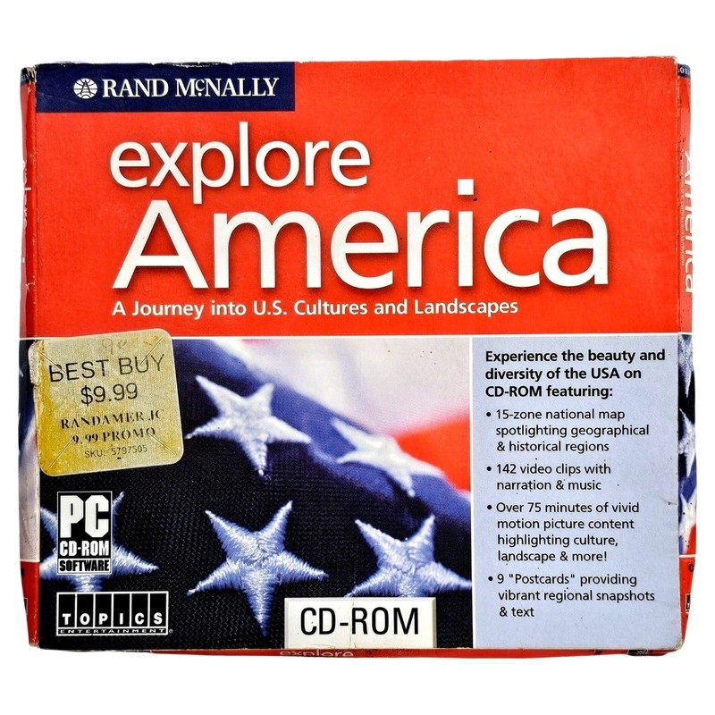 Rand McNally Explore America PC CD-ROM Software 781735803820 Educational Travel