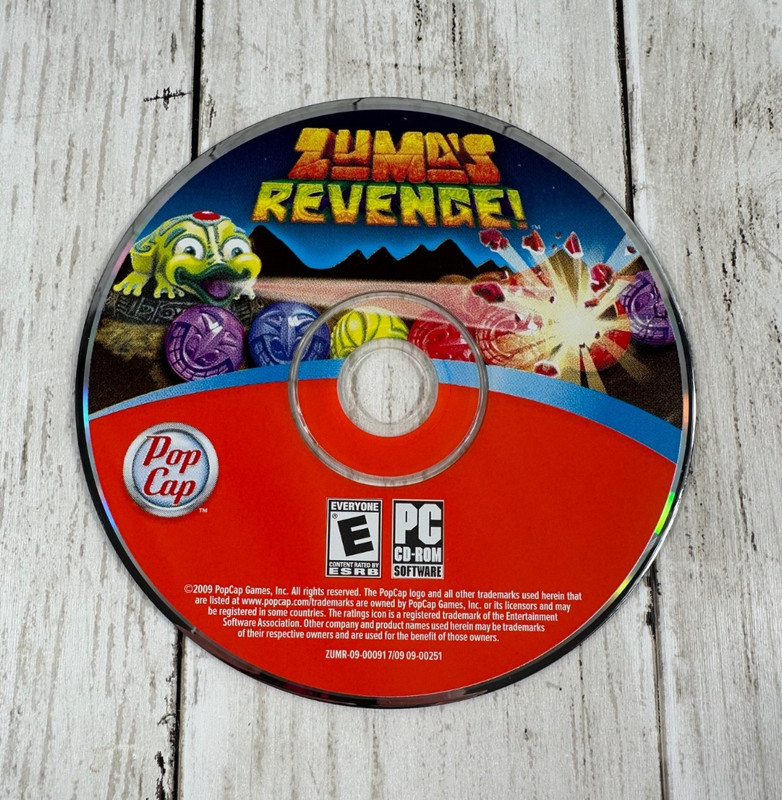 Zumas Revenge With PEGGLE PC CD ROM Windows or MAC, Disc Only