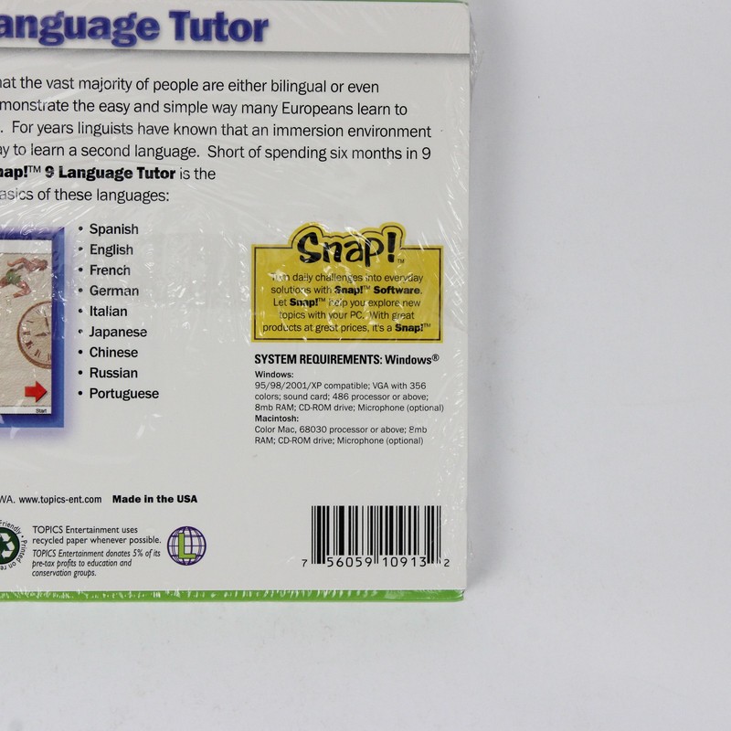 Snap! 9 Language Tutor CD-ROM Software Everyday Solutions 2003 New Sealed gallery