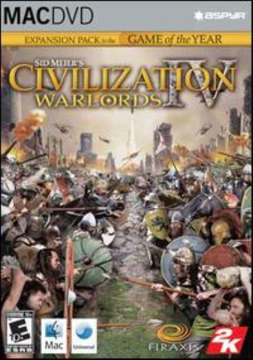 Civilization IV 4 Warlords MAC CD historical battles lead strategy game add-on!