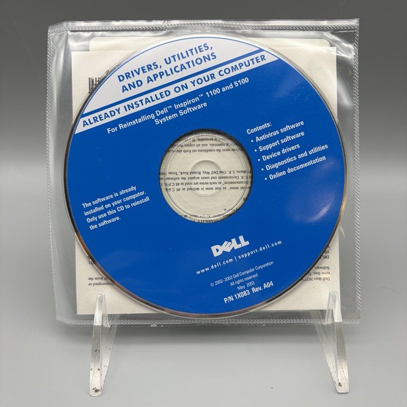 Vintage 2003 Dell Inspiron 1100 & 5100 System Software & Utilities CD-Rom SEALED