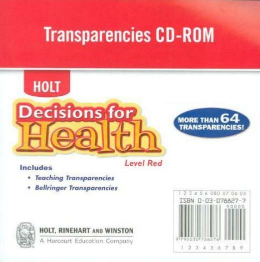 Holt Decisions For Health Transparencies Level Red PC MAC CD teaching bellringer