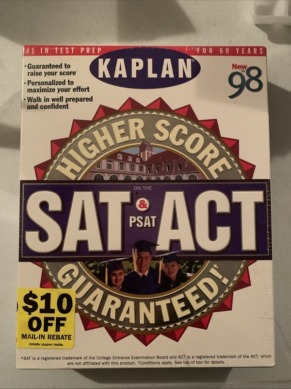 KAPLAN HIGHER SCORE ON SAT PSAT ACT DELUXE CD-ROM 1998 WIN/MAC Practice Tests
