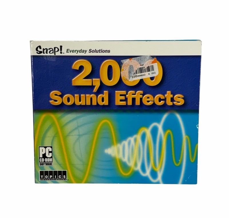 Snap! 2,000 Sound Effects – PC CD-ROM Software for Windows – SEALED