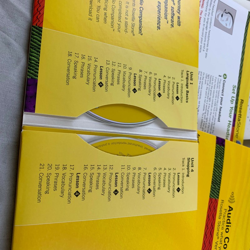 ROSETTA STONE LEVELS 1-2 FRANCAIS / FRENCH 5 CD & USB HEADPHONES BOX SET USED gallery