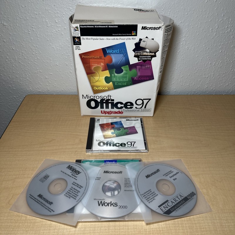 Microsoft Office 97 Professional Edition Upgrade Big Box product key And Extras