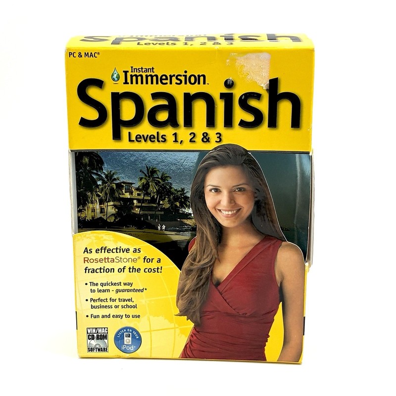 Instant Immersion Spanish Levels 1 2 3 Complete 9 Disc Set PC Mac CD-ROM (C)