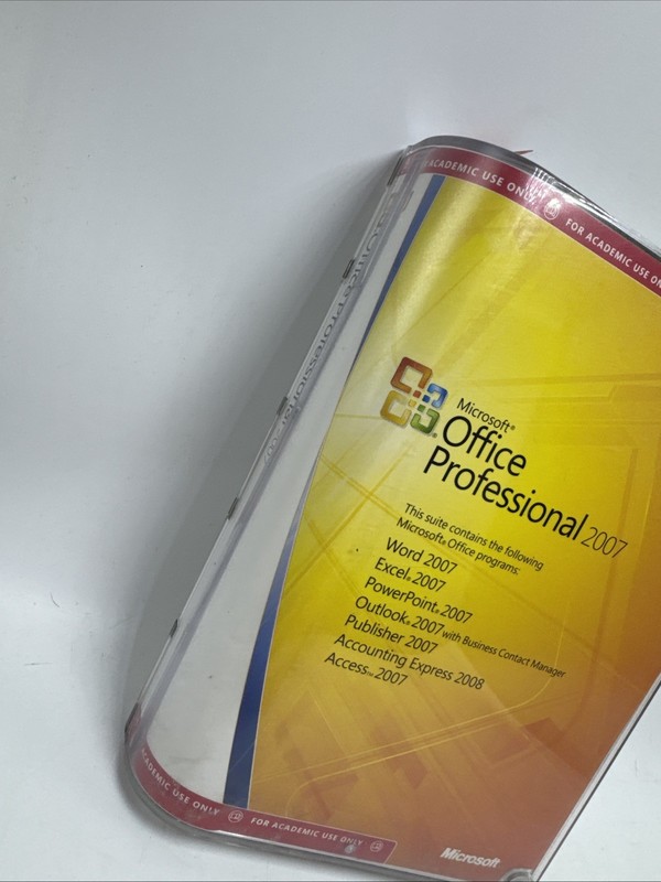 Microsoft Office Professional 2007 Full Version Academic Use Only New Sealed gallery