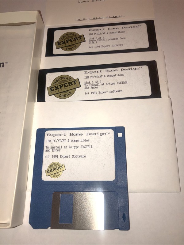 Expert Home Design IBM/Tandy 3.5" and 5.25" disks with box and manual( Open Box) gallery