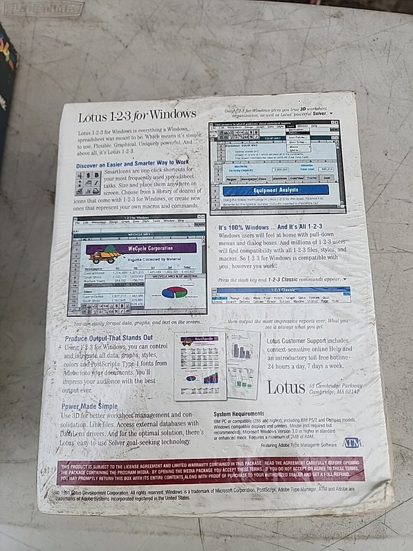 Lotus 123 for Windows Release 1.0 - 3.5" Floppy Discs 1991 SEALED gallery