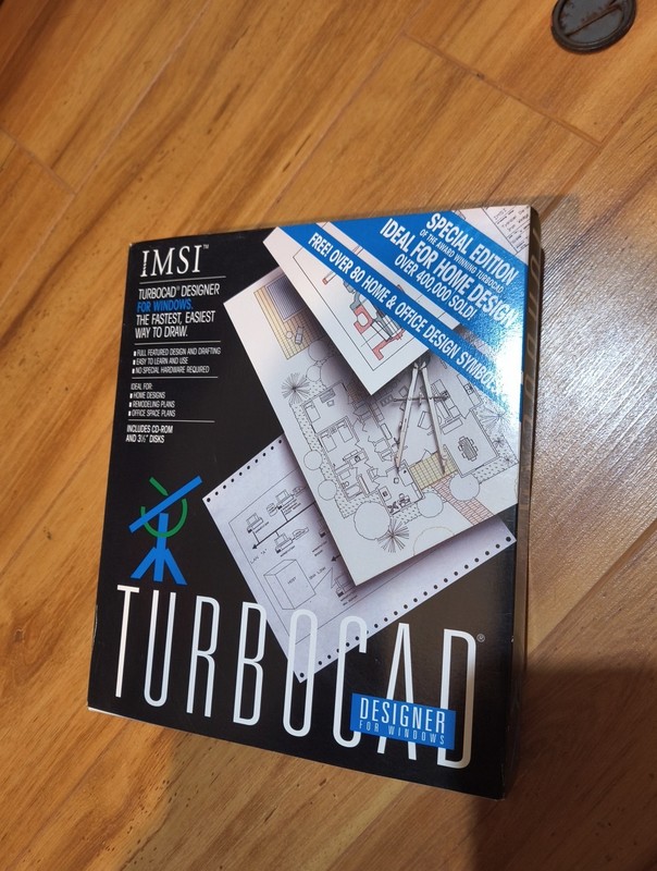 1992 TURBOCAD For Windows, 3.5″ Discs Design Drafting Art Software IMSI