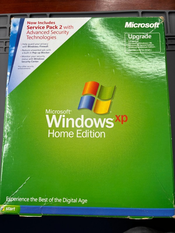 Windows XP Home Upgrade SP2 – Retail Box – N09‑00985 – New – 2002