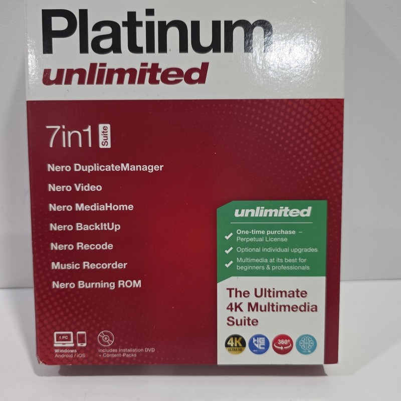 Nero Platinum Unlimited Video Editing 7 IN 1 SUITE 4K Video Multimedia NewSealed gallery