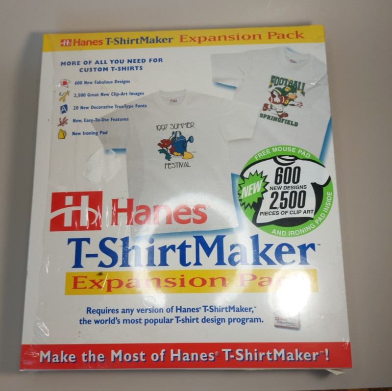 Hanes T-Shirt Maker w/ Expansion Pack PC CD create custom shirts creativity tool