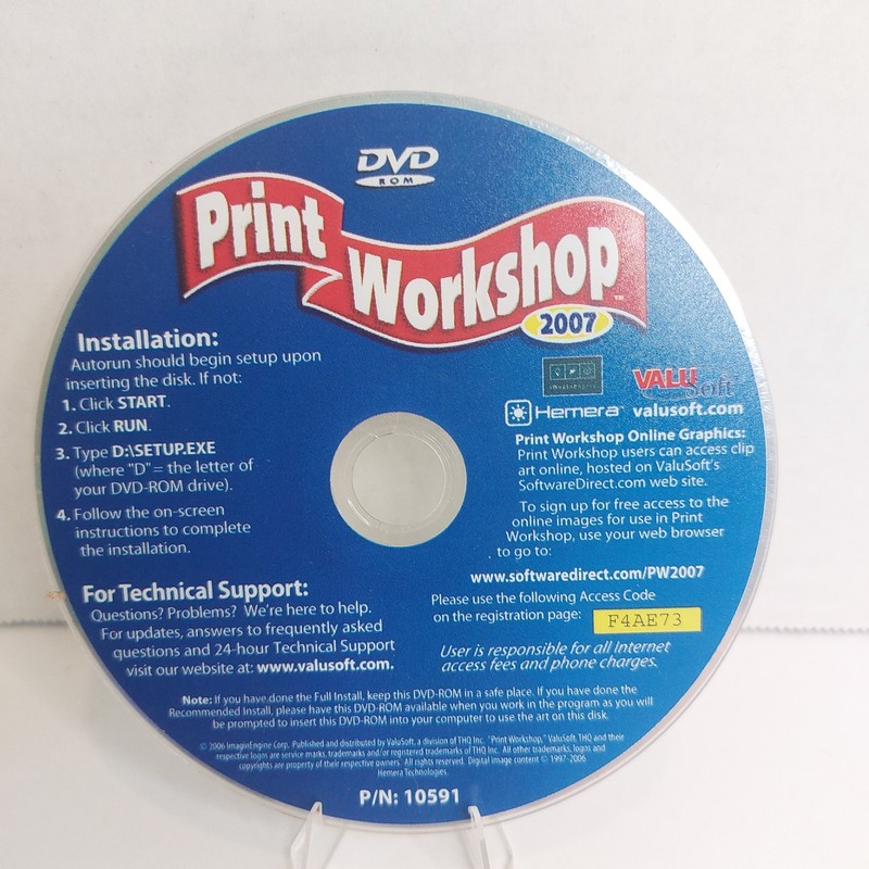 Print Workshop 2007 DVD-ROM PC Greeting Card Design Software Disc Only