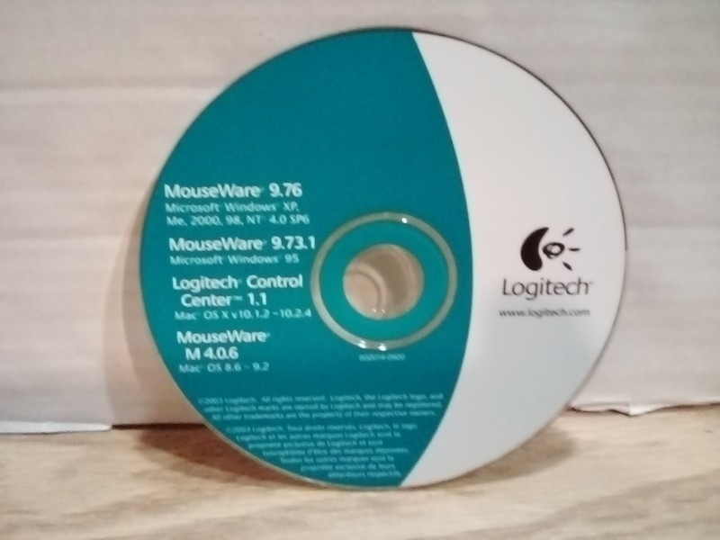 Logitech Mouseware 9.76 Mouseware9.73.1 Logitech Control Center1.1 CD 2003.