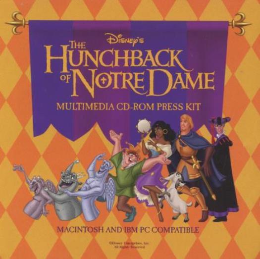 Disney’s The Hunchback Of Notre Dame Multimedia CD-ROM Press Kit PC MAC CD movie