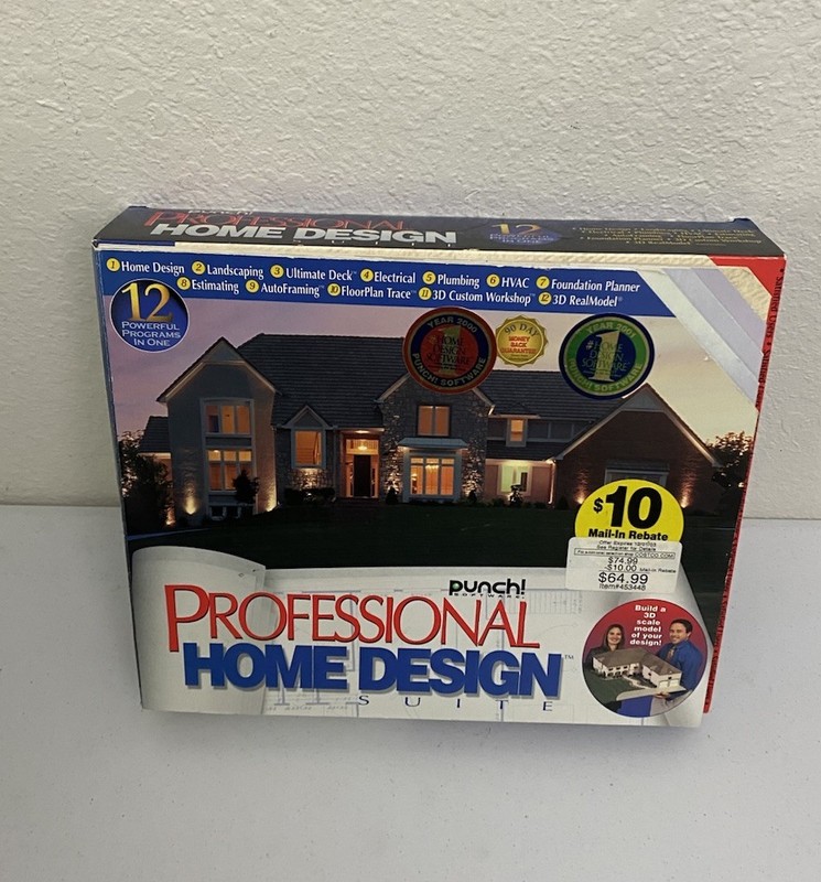 Punch Professional Home Design Suite Costco Version PC CD-ROM 2002 NEW