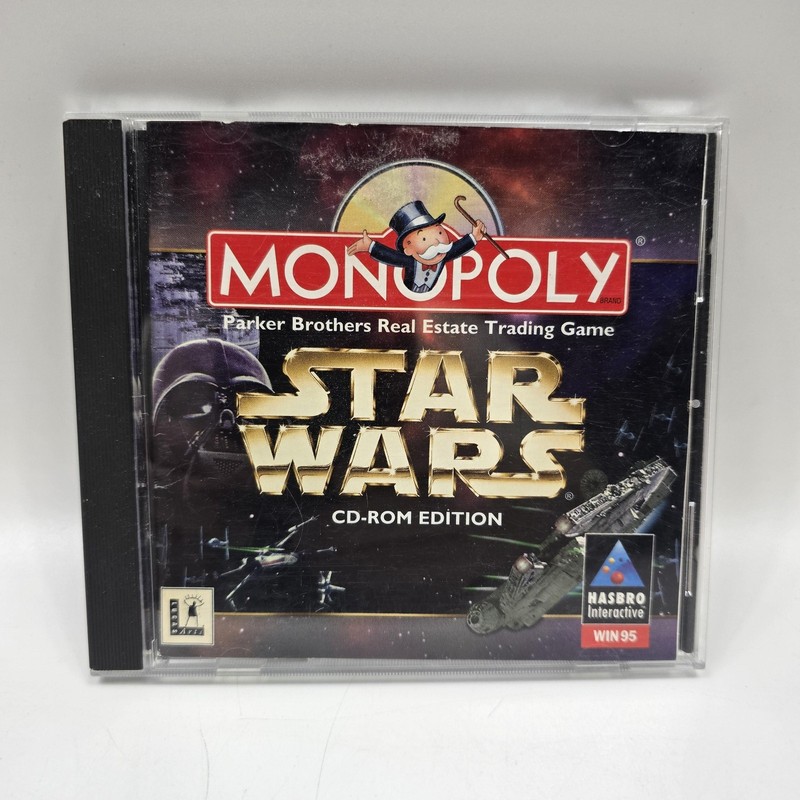 Vintage Hasbro Interactive Monopoly Star Wars CD-ROM PC Game Win 95 With Manual