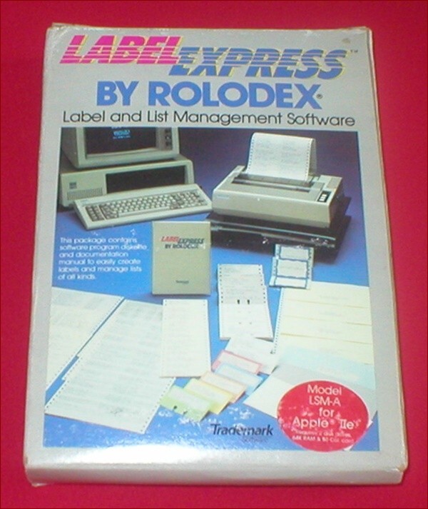 Label Express By Rolodex for the Apple II II+ IIe IIc IIgs Computer