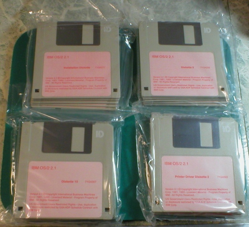 IBM OS/2 Version 2.1 –3.5” Floppy Disks–Open Box–Disks Still Sealed +2 OS/2 Mags gallery