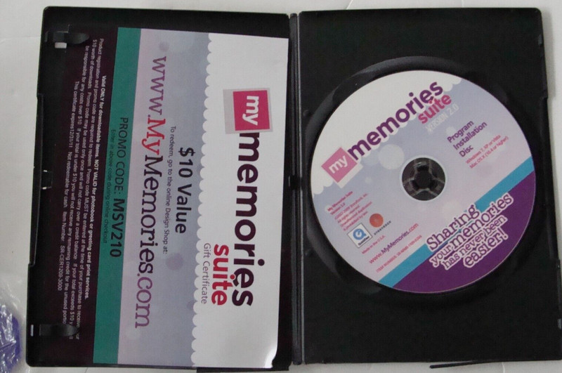 2009 My Memories Suite v2.0 Windows7 XP Vista/Mac 10.4.8 Software w Case & Key gallery