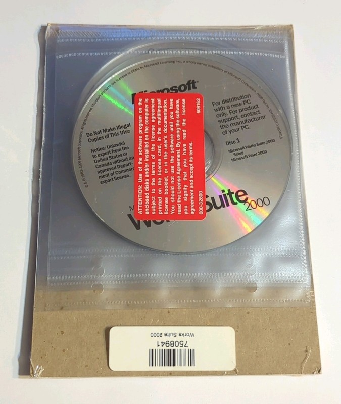 Microsoft Works Suite 2000 Office Software Suite for Windows CD Collectible gallery