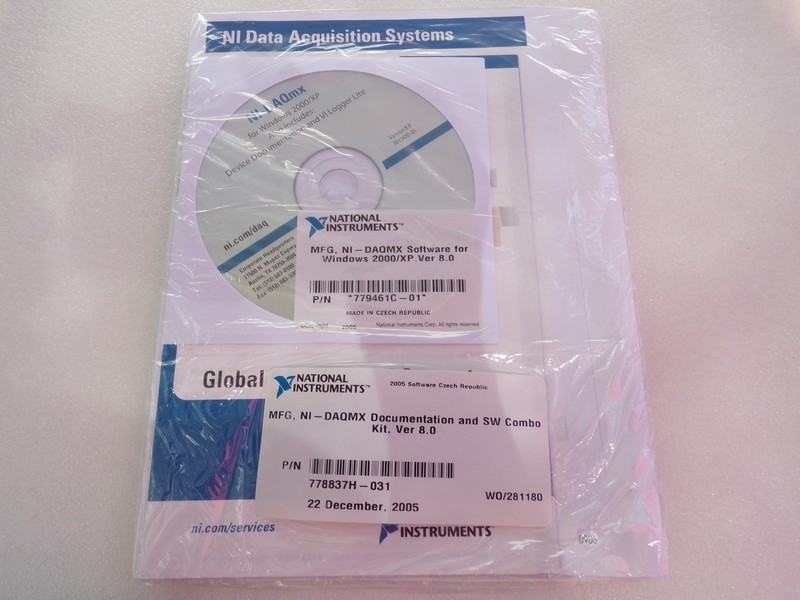National Instruments MFG,NI-DAQMX Software for Windows 2000/XP. Ver 8.0 779461C