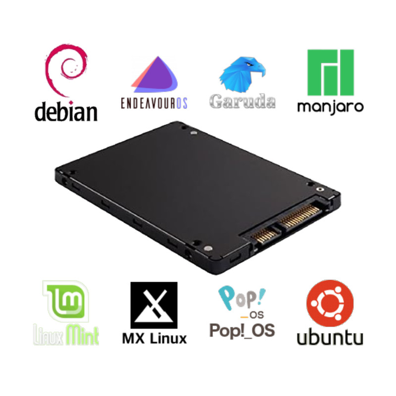 100 in 1 Linux Distro Mega Pack Collection Multiboot Live SATA SSD 1TB + Adapter
