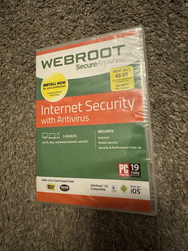 WEBROOT SecureAnywhere Internet Security – BRAND NEW/SEALED