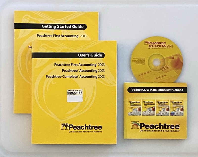 Peachtree Accounting 2003 CD, User Manuals, Serial Number – No Box