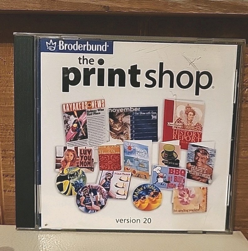 Vtg Broderbund The Print Shop Version 20 PC Windows 98/2000/Me/XP