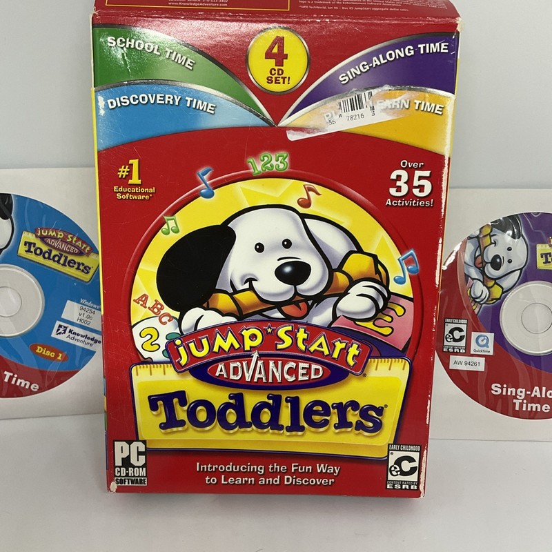 Jumpstart Advanced Preschool Toddler 4 Discs PC CD ROM RARE Complete