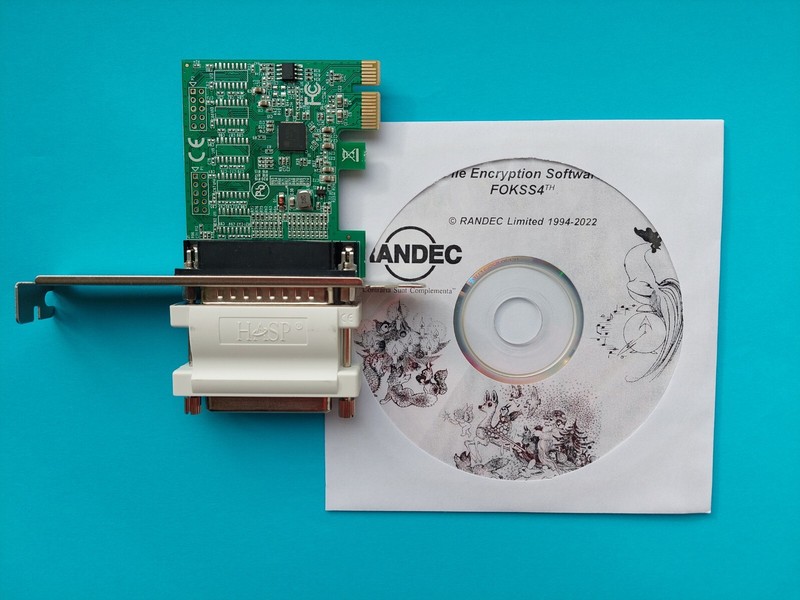 RANDEC FOKSS4th BASIC Software+Aladdin HASP HASP4 LPT ParallelPort Key+PCIe Card