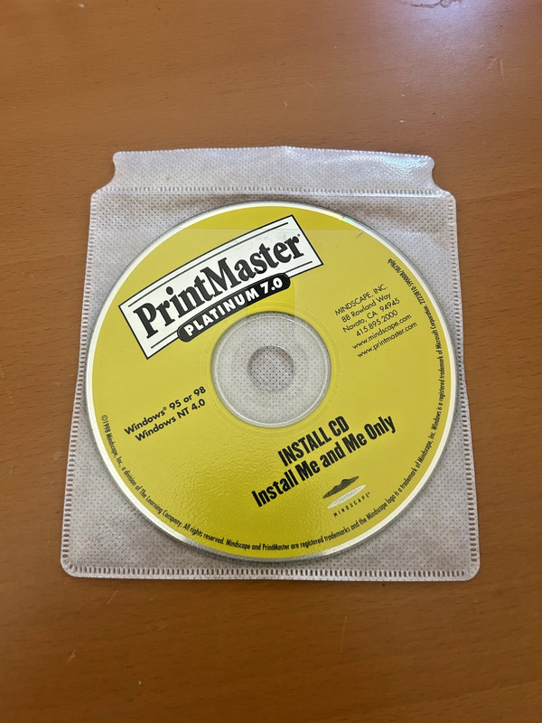 PrintMaster Platinum 7.0 Program CD + PrintMaster Platinum 7.0 Install CD