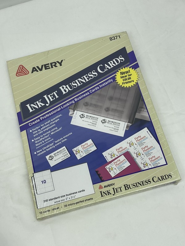 Avery Dennison 8371-250 Cards 2×3.5 White Inkjet- Kit – Upgrade FACTORY SEALED