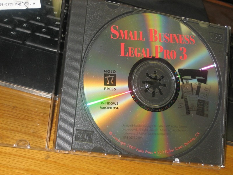 CD-ROM Small Business Legal Pro 3 1997 Windows & Mac PCs Nolo Press gallery