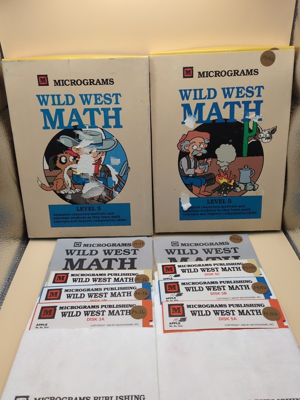 Micrograms Wild West Math Apple IIe, IIc, IIgs Levels 3 & 5 Untested