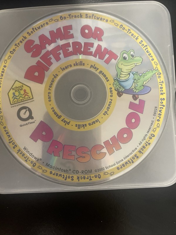 School Zone Interactive Same Or Different Preschool(missing origina case) 2002