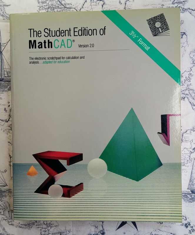 The Student Edition of MathCAD Version 2.0 IBM PC 3.5″ Floppy Software Book 1989