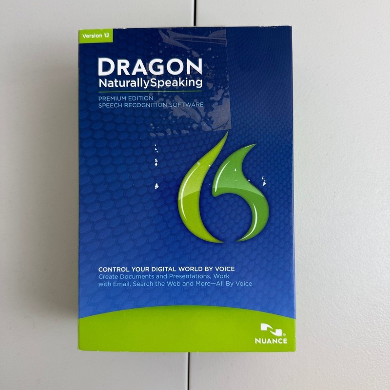 Nuance Drago Naturally Speaking Software Premium Version 12 Open Box w Headset