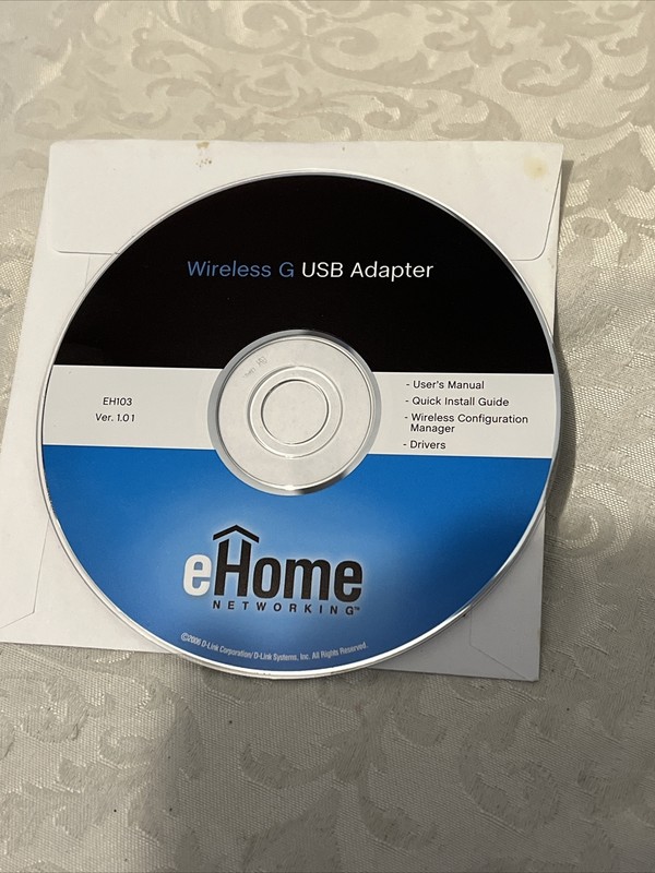 eHome Networking Wireless G Desktop Adapter Driver/Installation Ver 1.01 EH103